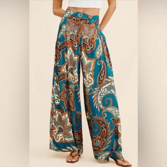 Farm Rio Leopard Paisley Pants, Various Sizes NWOT - Picture 3 of 5